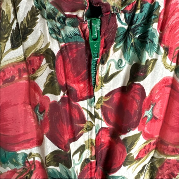 Vintage Lady Bear Fall Pumpkin Silk Bomber Jacket Size L Womens - Picture 5 of 6